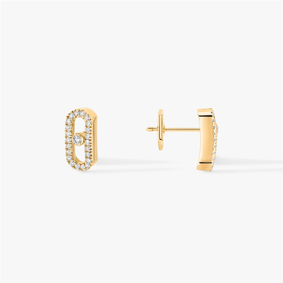 Luxury Paris Jewelry For Women Messika 18K Yellow Gold Move Uno Diamond Earrings