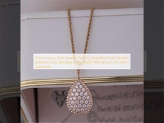 Chiny luksusowa złota biżuteria fabryka SerpeReal złoty wąż Boheme długi naszyjnik duży motyw z broszką Pin Pave Diamonds