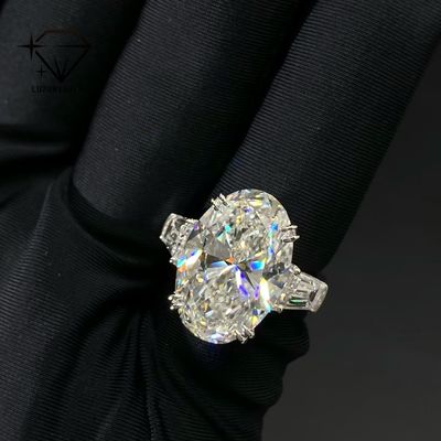 Luxuryshine Oval Cut VVS/VS Lab Grown Diamond 10CT Solitaire Ring 18K solid Gold custom Jewelry  With IGI Certificate