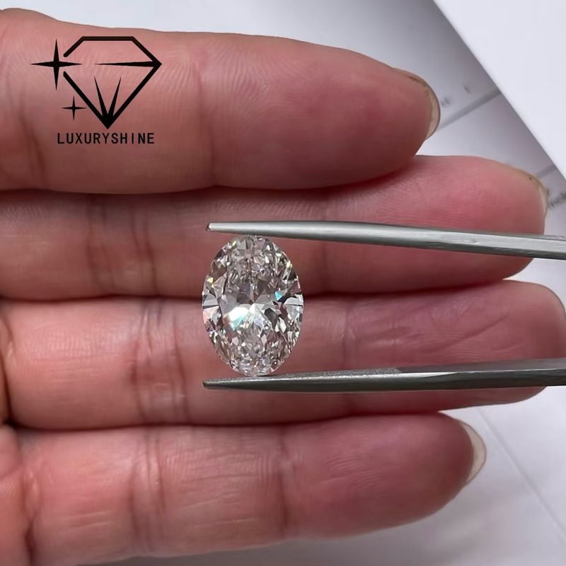Jakość LuxuryShine 0.1-10CT VVS2 Lab Grown Diamond D-F Color White Oval Excellent Cut With IGI Certificate 3EX Cut Stones by LuxuryShine fabryka