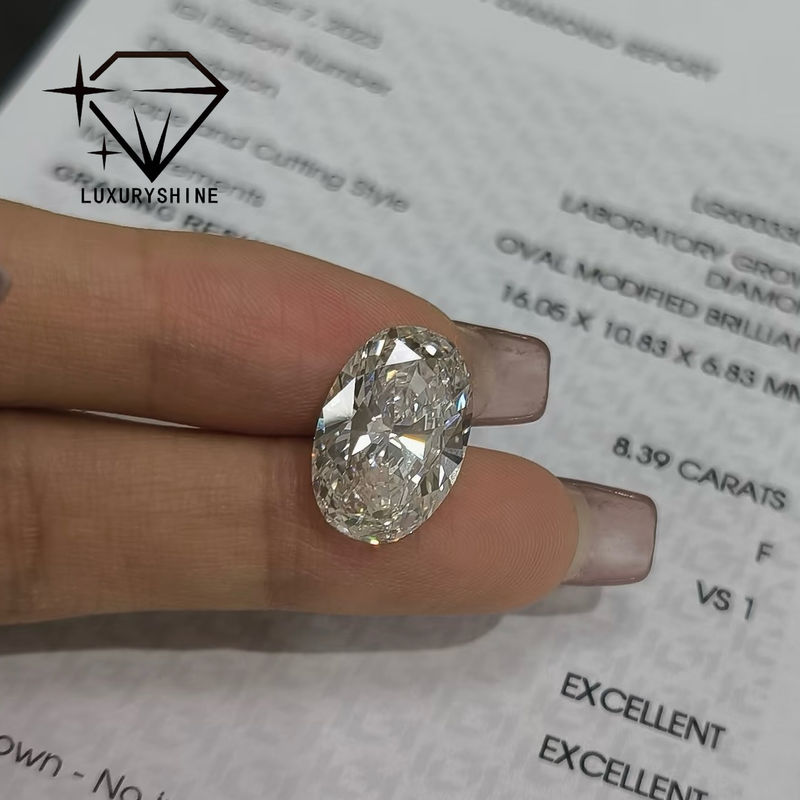 Jakość LuxuryShine Excellent Cut Lab Wyhodowany Diament D-F Kolor Biały Owalny 0.1-10CT VS1 z Certyfikatem IGI 3EX Kamienie cięte fabryka