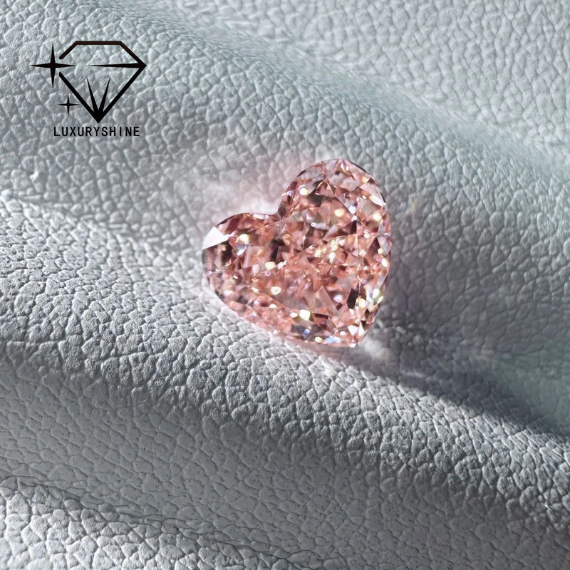 Jakość LuxuryShine Fancy Pink / Fancy Intense Pink / Fancy Vivid Pink Heart Cut Laboratory Grown Diamond VVS-VS1 Real Diamonds & Wedding Jewelry & Customized Jewelry fabryka