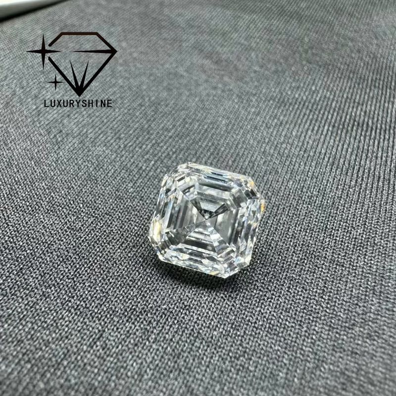 Jakość LuxuryShine VVS-VS 0.1-10CT Diament Asscher Shape Hodowany w Laboratorium D-F Kolor Biały z Certyfikatem IGI 3EX Cut Stones fabryka