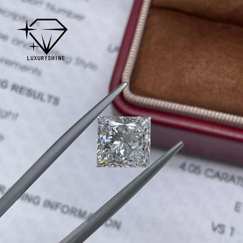 Jakość LuxuryShine Princess Cut Lab Wychowany Diament D-F Kolor VVS-VS Z Certyfikatem IGI Doskonałe Diamenty Ślubne fabryka