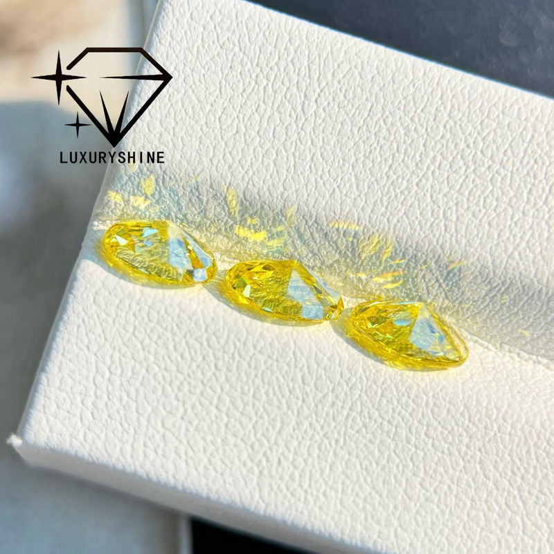 Jakość LuxuryShine VVS-VS Fancy Yellow/Light Yellow/Fancy Intense/Vivid Yellow Laboratory Grown Diamond 1CT 2CT 3CT 4CT 5CT Oval Excellent Cut With Certificate & Customized Jewelry fabryka