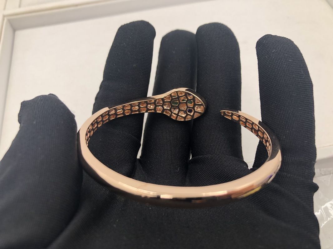 Jakość Luksusowa biżuteria Snakewomens Charm Bransoletki Dostosowane 18-karatowe różowe złoto z diamentami fabryka