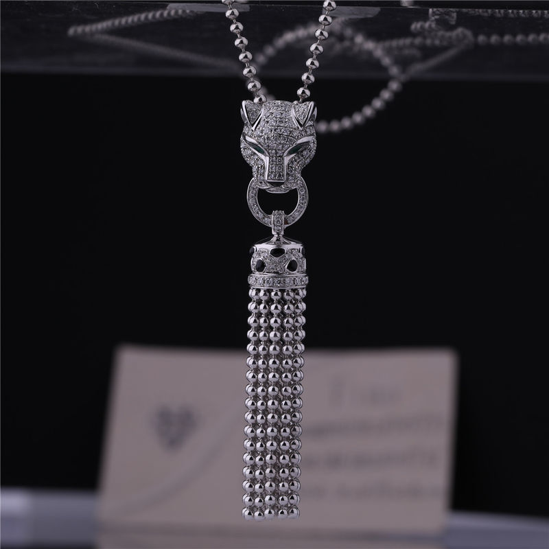 PanthèRe De Cartier Necklace White Gold Black Lacquer Emeralds Onyx Diamonds