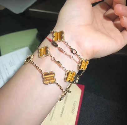 Jakość Bransoletka Van Cleef And Arpels z 5 motywami Vintage Alhambra i Złota 18K fabryka