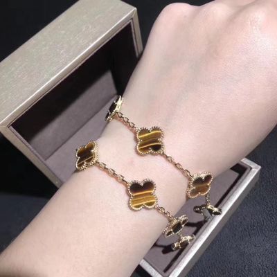 Jakość Bransoletka Van Cleef And Arpels z 5 motywami Vintage Alhambra i Złota 18K fabryka