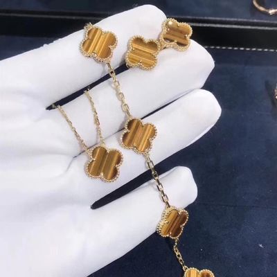 Jakość Bransoletka Van Cleef And Arpels z 5 motywami Vintage Alhambra i Złota 18K fabryka