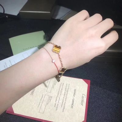 Jakość Bransoletka Van Cleef And Arpels z 5 motywami Vintage Alhambra i Złota 18K fabryka