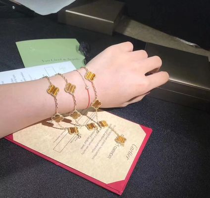 Jakość Bransoletka Van Cleef And Arpels z 5 motywami Vintage Alhambra i Złota 18K fabryka