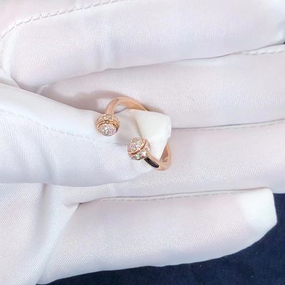 Jakość Otwarty pierścionek Piaget Possession z 18-karatowego różowego złota z 58 brylantami o szlifie brylantowym fabryka