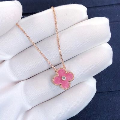 Jakość Damski naszyjnik Van Cleef Arpels 18K złoty naszyjnik Vintage Alhambra wisiorek fabryka