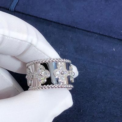 Jakość Średni model VCA Van Cleef Perlee Clover Ring 18-karatowe złoto Wsparcie prywatnej personalizacji fabryka