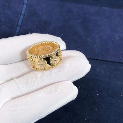 Jakość Średni model VCA Van Cleef Perlee Clover Ring 18-karatowe złoto Wsparcie prywatnej personalizacji fabryka