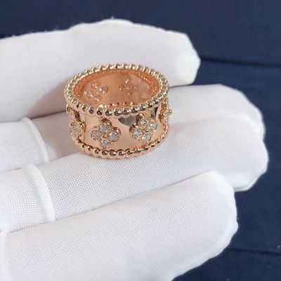 Jakość Średni model VCA Van Cleef Perlee Clover Ring 18-karatowe złoto Wsparcie prywatnej personalizacji fabryka