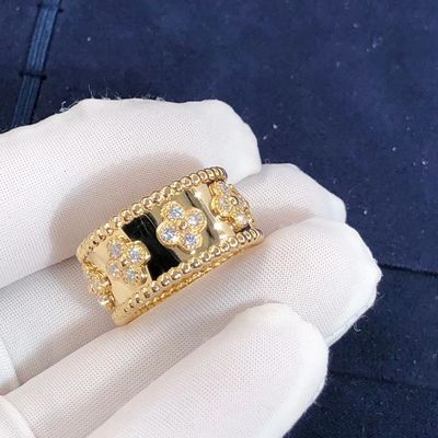 Jakość Średni model VCA Van Cleef Perlee Clover Ring 18-karatowe złoto Wsparcie prywatnej personalizacji fabryka