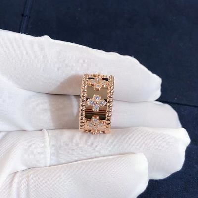 Jakość Średni model VCA Van Cleef Perlee Clover Ring 18-karatowe złoto Wsparcie prywatnej personalizacji fabryka