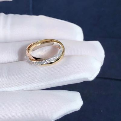 Jakość Mały model Cartier Trinity Ring 18-karatowe białe żółte różowe złoto z diamentami fabryka