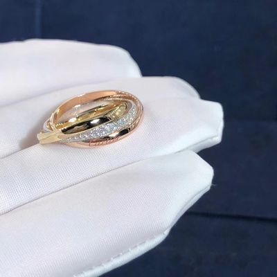 Jakość Mały model Cartier Trinity Ring 18-karatowe białe żółte różowe złoto z diamentami fabryka