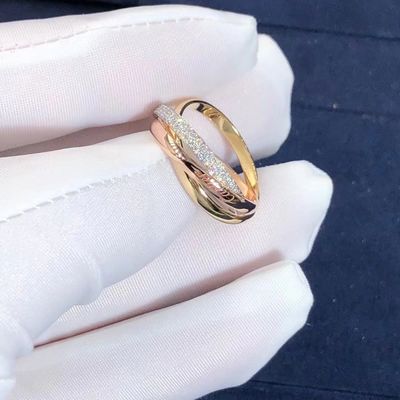 Jakość Mały model Cartier Trinity Ring 18-karatowe białe żółte różowe złoto z diamentami fabryka