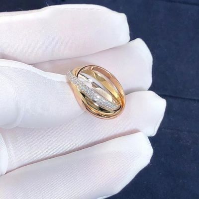 Jakość Mały model Cartier Trinity Ring 18-karatowe białe żółte różowe złoto z diamentami fabryka