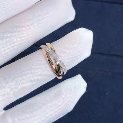 Jakość Mały model Cartier Trinity Ring 18-karatowe białe żółte różowe złoto z diamentami fabryka
