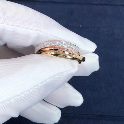 Jakość Mały model Cartier Trinity Ring 18-karatowe białe żółte różowe złoto z diamentami fabryka