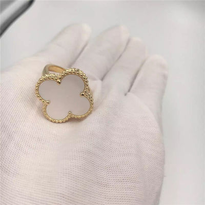 Jakość VCARF78900 Van Cleef And Arpels Magic Alhambra Pierścionek Żółte Złoto W Kształcie Kwiatu fabryka