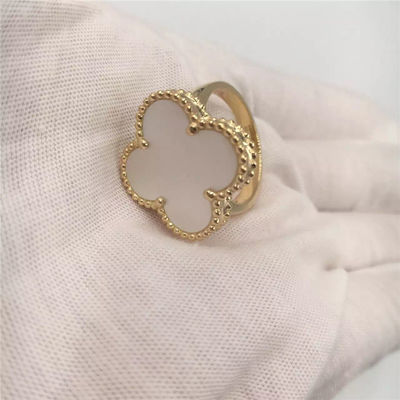 Jakość VCARF78900 Van Cleef And Arpels Magic Alhambra Pierścionek Żółte Złoto W Kształcie Kwiatu fabryka