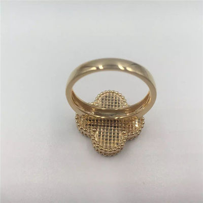 Jakość VCARF78900 Van Cleef And Arpels Magic Alhambra Pierścionek Żółte Złoto W Kształcie Kwiatu fabryka