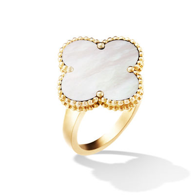Jakość VCARF78900 Van Cleef And Arpels Magic Alhambra Pierścionek Żółte Złoto W Kształcie Kwiatu fabryka