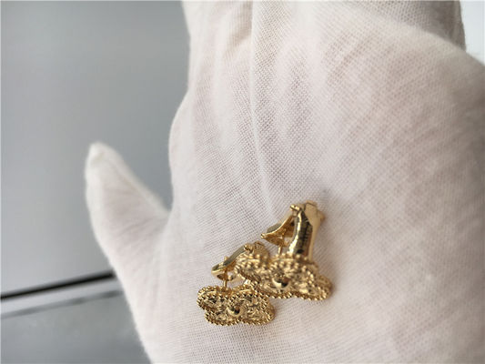 Jakość Kolczyki Van Cleef Vintage Alhambra, kolczyki Van Cleef Mini Alhambra z 18-karatowego żółtego złota fabryka