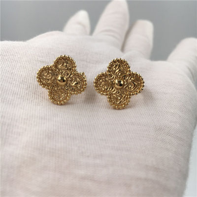 Jakość Kolczyki Van Cleef Vintage Alhambra, kolczyki Van Cleef Mini Alhambra z 18-karatowego żółtego złota fabryka