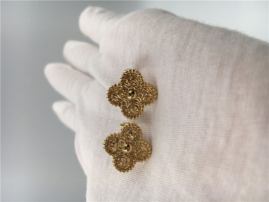 Jakość Kolczyki Van Cleef Vintage Alhambra, kolczyki Van Cleef Mini Alhambra z 18-karatowego żółtego złota fabryka