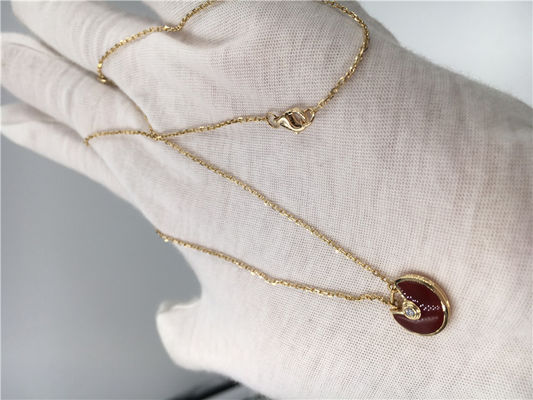 Jakość XS Model High End Custom Jewelry Amulette De Naszyjnik 18-karatowe różowe złoto karneol fabryka