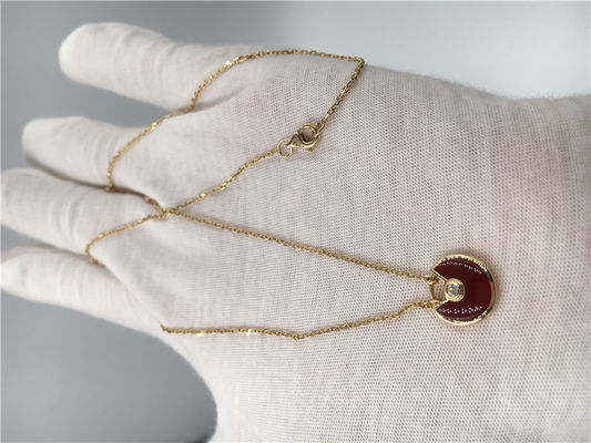 Jakość XS Model High End Custom Jewelry Amulette De Naszyjnik 18-karatowe różowe złoto karneol fabryka
