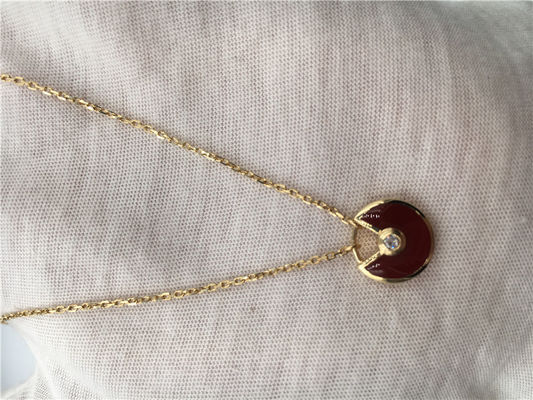 Jakość XS Model High End Custom Jewelry Amulette De Naszyjnik 18-karatowe różowe złoto karneol fabryka