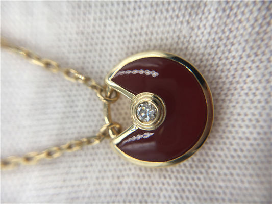 Jakość XS Model High End Custom Jewelry Amulette De Naszyjnik 18-karatowe różowe złoto karneol fabryka