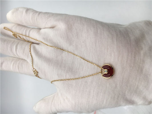 Jakość XS Model High End Custom Jewelry Amulette De Naszyjnik 18-karatowe różowe złoto karneol fabryka