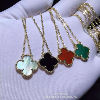 Jakość Vintage Van Cleef And Arpels Alhambra wisiorek z żółtego złota malachitowa perła tygrysie oko fabryka