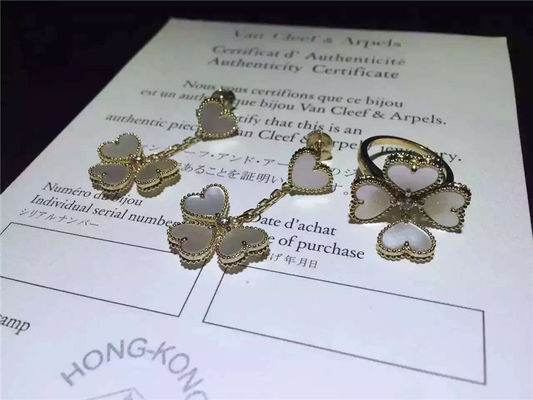 Jakość Kolczyki Van Cleef Sweet Alhambra, białe kolczyki z masy perłowej z okrągłym diamentem fabryka
