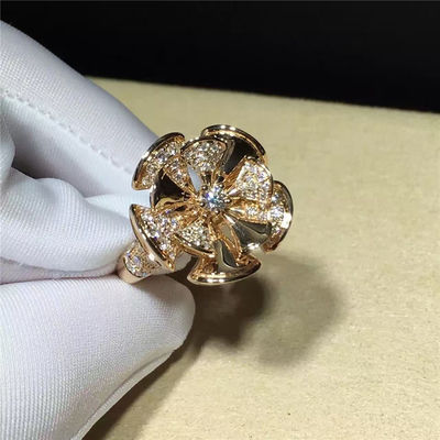 Jakość Pierścionek W Kształcie Kwiatu Luksusowa Biżuteria 18K Złote Diamenty Na Ślub / Zaręczyny fabryka