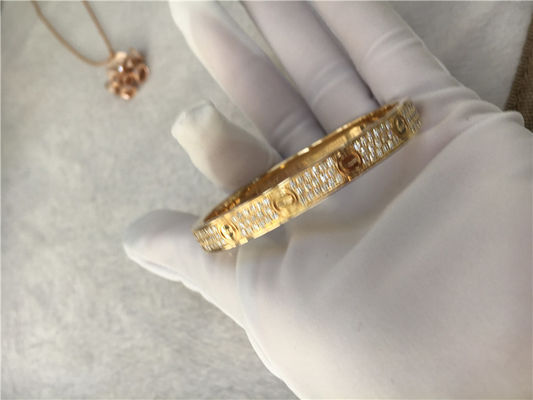 Jakość Diamond High End Custom Biżuteria Bransoletka Miłość 18K żółte złoto fabryka