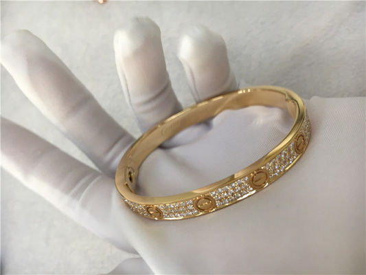 Jakość Diamond High End Custom Biżuteria Bransoletka Miłość 18K żółte złoto fabryka