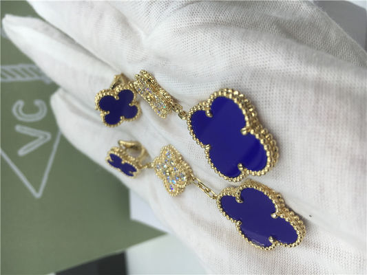 Jakość VCARO9II00 Kolczyki Van Cleef Vintage Alhambra z malachitem / diamentem fabryka
