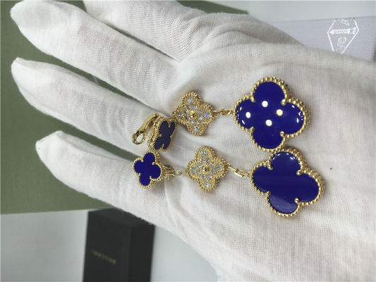 Jakość VCARO9II00 Kolczyki Van Cleef Vintage Alhambra z malachitem / diamentem fabryka