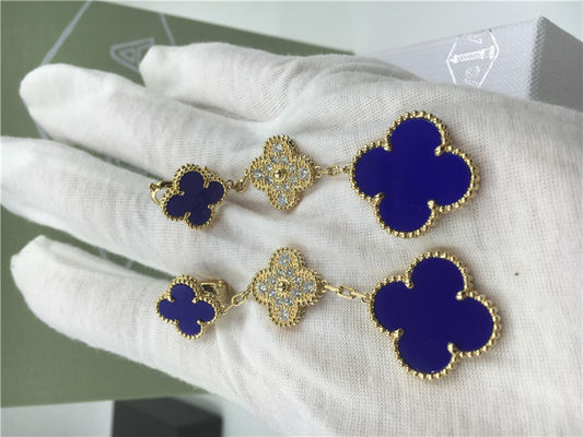Jakość VCARO9II00 Kolczyki Van Cleef Vintage Alhambra z malachitem / diamentem fabryka
