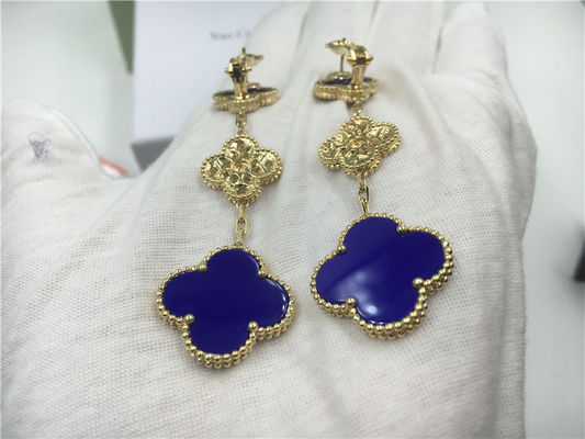 Jakość VCARO9II00 Kolczyki Van Cleef Vintage Alhambra z malachitem / diamentem fabryka